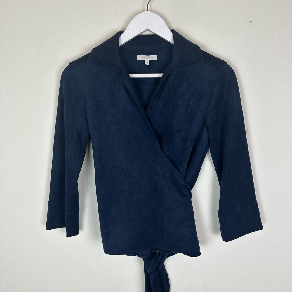 Ann Mashburn Gallery Wrap Top Vegan Suede
